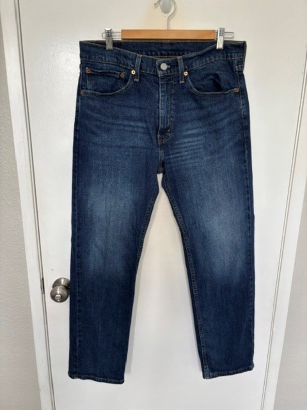 Levi's 505 Regular Fit Straight Leg Jeans Men's 34x30 Blue Denim